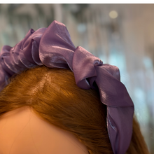 Load image into Gallery viewer, Purple Chiffon Headband | Poly Satin Headpiece Hair Accessory | 6.25''