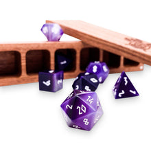 Load image into Gallery viewer, Purple Striped Agate - 7 Piece RPG Set Gemstone Dice