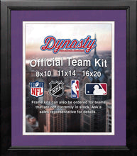 Load image into Gallery viewer, NBA Basketball Photo Picture Frame Kit - Charlotte Hornets (Purple Matting, White Trim)