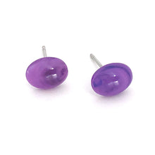 Load image into Gallery viewer, Purple Oval Stud Minimalist Earrings
