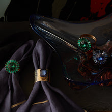 Load image into Gallery viewer, Single gem napkin rings, navy, set of two