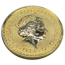 Load image into Gallery viewer, BL8-010 Queen Elizabeth 24KT Gold Plated Challenge Coin UK Queen's Guard Grenadier Guards Buckingham Palace
