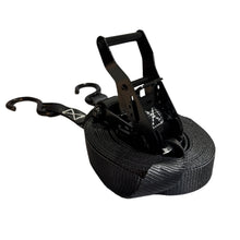 Load image into Gallery viewer, 1&quot; Black Ratchet Strap w/Vinyl S Hook LENGTH OPTIONS | FOUR PACK