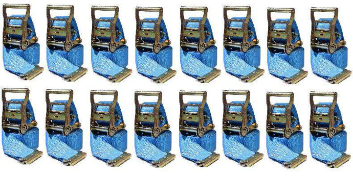 2 in x 20 Ft Van Ratchet Strap E-Track w/ Spring E 16 PACK | R20EX16