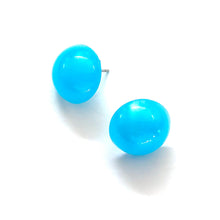 Load image into Gallery viewer, Aqua Blue Aura Glow Retro Button Studs