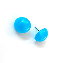 Load image into Gallery viewer, Aqua Blue Aura Glow Retro Button Studs