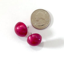 Load image into Gallery viewer, Cranberry Aura Glow Retro Button Studs