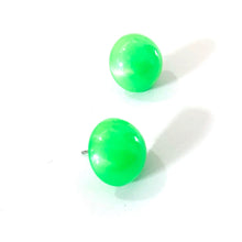 Load image into Gallery viewer, Neon Green Aura Glow Retro Button Studs
