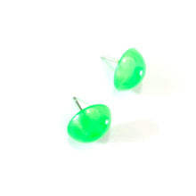 Load image into Gallery viewer, Neon Green Aura Glow Retro Button Studs