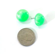 Load image into Gallery viewer, Neon Green Aura Glow Retro Button Studs