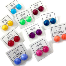 Load image into Gallery viewer, Orange Aura Glow Retro Button Studs