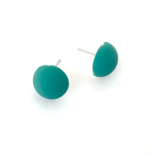 Load image into Gallery viewer, Teal Velvet Retro Button Stud Earrings