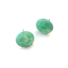 Load image into Gallery viewer, Teal Marbled Retro Button Stud Earrings