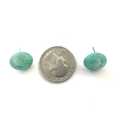 Load image into Gallery viewer, Teal Marbled Retro Button Stud Earrings