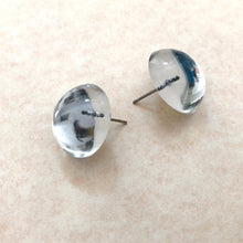 Load image into Gallery viewer, Clear Foil Back Retro Button Stud Earrings