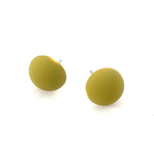 Load image into Gallery viewer, Chartreuse Velvet Retro Button Stud Earrings