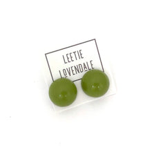 Load image into Gallery viewer, Moss Green Retro Button Stud Earrings