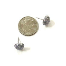 Load image into Gallery viewer, Lilac Glitter Confetti Retro Button Studs