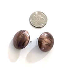 Load image into Gallery viewer, Copper Marbled Metallic Glow Large Retro Button Studs