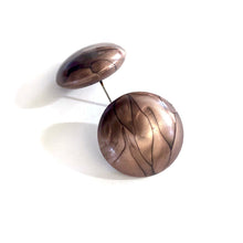 Load image into Gallery viewer, Copper Marbled Metallic Glow Large Retro Button Studs