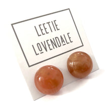 Load image into Gallery viewer, Carnelian &amp; Gold Metallic Marbled Retro Button Studs