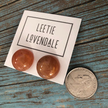 Load image into Gallery viewer, Carnelian &amp; Gold Metallic Marbled Retro Button Studs