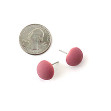 Load image into Gallery viewer, Mauve Velvet Retro Button Stud Earrings