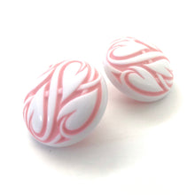 Load image into Gallery viewer, Pink Hearts Aflame Retro Button Stud Earrings