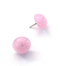 Load image into Gallery viewer, Rose Quartz Pink Marbled Retro Button Stud Earrings