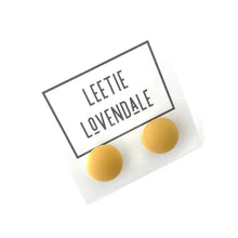 Load image into Gallery viewer, Mustard Velvet Retro Button Stud Earrings