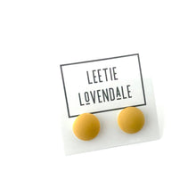 Load image into Gallery viewer, Mustard Velvet Retro Button Stud Earrings