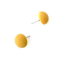 Load image into Gallery viewer, Mustard Velvet Retro Button Stud Earrings