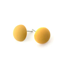 Load image into Gallery viewer, Mustard Velvet Retro Button Stud Earrings