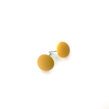 Load image into Gallery viewer, Mustard Velvet Retro Button Stud Earrings