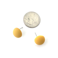 Load image into Gallery viewer, Mustard Velvet Retro Button Stud Earrings