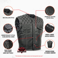 Load image into Gallery viewer, Blaze Lowcut Chrome Phantom Men's Leather Vest