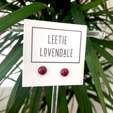 Load image into Gallery viewer, Ruby Red Retro Button Earrings