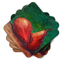 Load image into Gallery viewer, Pears Coasters - Set of 4 Lightweight Foam, Absorbent Drink Coasters