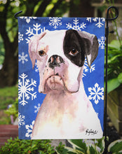 Load image into Gallery viewer, Cooper Winter Snowflakes Boxer Garden Flag – Decorative Outdoor Yard Flag RDR3003GF