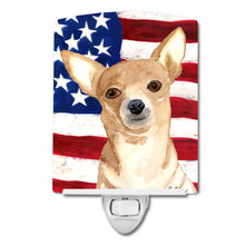 Load image into Gallery viewer, USA American Flag with Chihuahua Ceramic Night Light RDR3009CNL