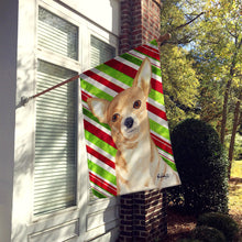 Load image into Gallery viewer, Candy Stripe Chihuahua Christmas Flag Canvas House Size RDR3010CHF