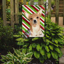 Load image into Gallery viewer, Candy Stripe Chihuahua Christmas Garden Flag – Decorative Outdoor Yard Flag RDR3010GF