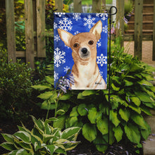 Load image into Gallery viewer, White Snowflake Chihuahua Christmas Garden Flag – Decorative Outdoor Yard Flag RDR3011GF