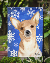 Load image into Gallery viewer, White Snowflake Chihuahua Christmas Garden Flag – Decorative Outdoor Yard Flag RDR3011GF