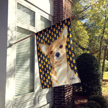 Load image into Gallery viewer, Candy Corn Chihuahua Halloween Flag Canvas House Size RDR3016CHF