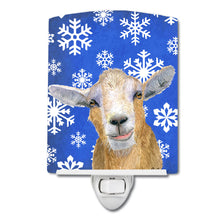 Load image into Gallery viewer, Goat Winter Snowflakes Holiday Ceramic Night Light RDR3023CNL