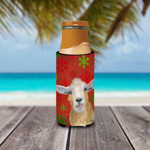 Load image into Gallery viewer, Red Snowflakes Goat Christmas Slim Can Hugger – Fun &amp; Functional Drink Coolers  RDR3024MUK