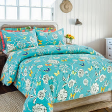 Load image into Gallery viewer, Tache Butterfly Wonderland Cotton Aqua Floral Duvet Cover (2142)
