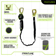 Load image into Gallery viewer, Frontline RPA091TB Tie Back Single Leg Web 9' SRL with Tie Back Hook End
