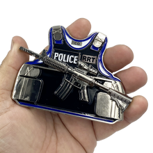 Load image into Gallery viewer, BL14-014 Correctional Officer RRT Rapid Response Team 3D self standing Challenge Coin Corrections Prison Jail Thin Gray Line